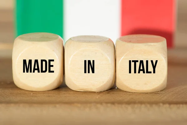 Bandeira Slogan Italiano Made Italy — Fotografia de Stock