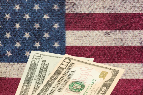 American Flag Dollar Banknotes — Stock Photo, Image
