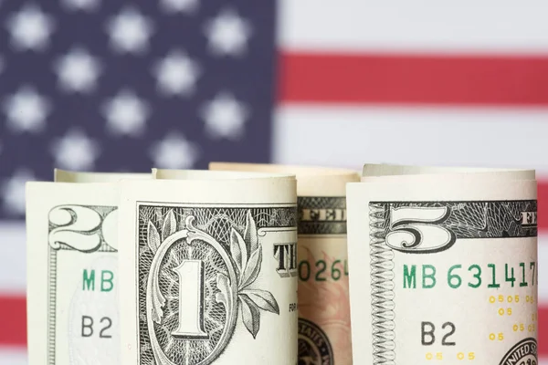 American Flag Dollar Banknotes — Stock Photo, Image