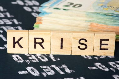 Euro banknotları ve borsada kriz