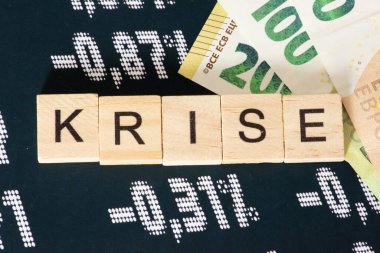 Euro banknotları ve borsada kriz