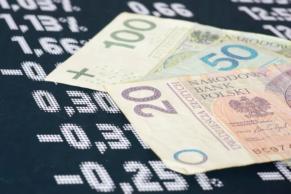 Geld Polnischer Zloty Und Die Börse — Stockfoto