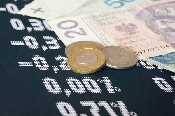 Geld Polnischer Zloty Und Die Börse — Stockfoto