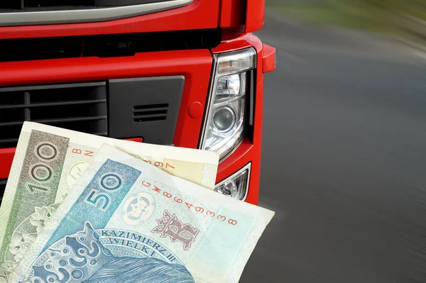 Truck Money Polish Zloty Pln — Stock Photo, Image