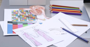 Tasarımcı tablo boş Not ve araçları ile