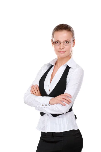 Young woman standing in office — Stock Photo, Image