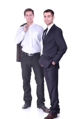 tokalaşırken, beyaz zemin üzerine izole iş adamları