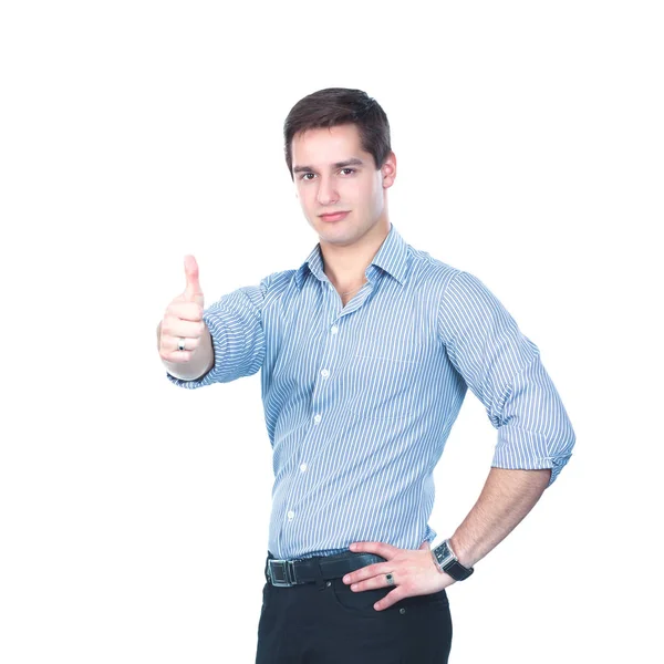 Portrait de jeune homme isolé sur fond blanc — Photo