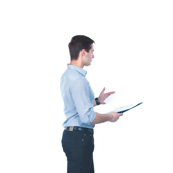 Portrait de jeune homme isolé sur fond blanc — Photo