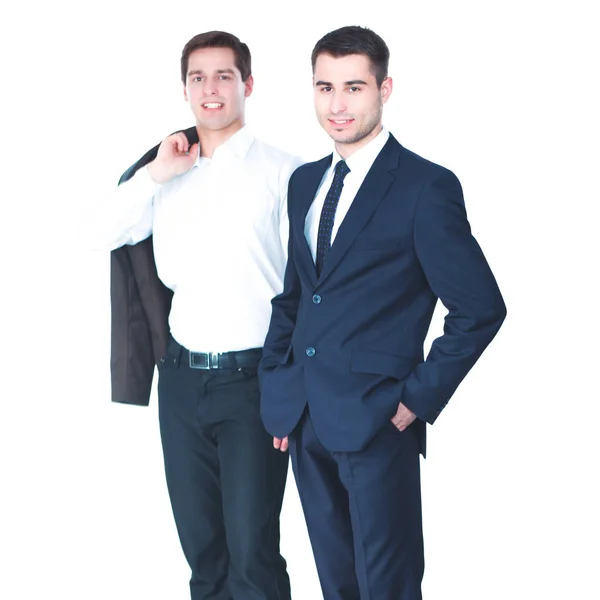 Two business men standing isolated on white background — Stock Photo, Image