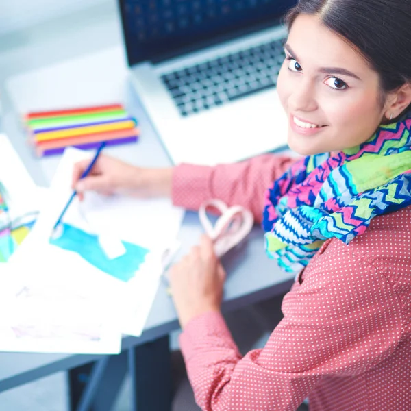 Young fashion designer working at studio. — Stock Photo, Image