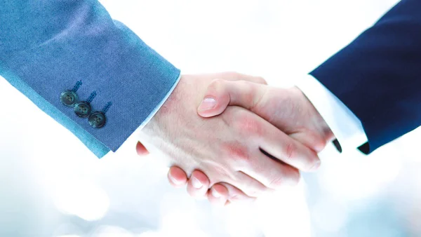 Businessmen shaking hands, isolated on white. — Stock Photo, Image