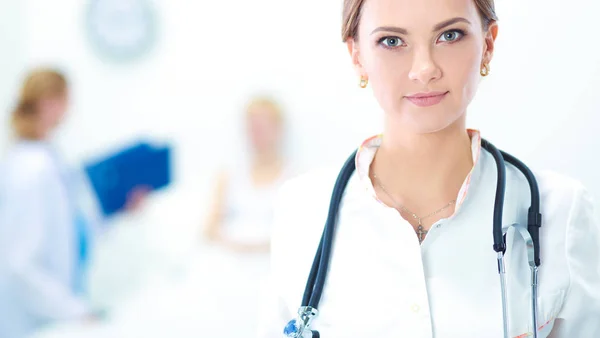 Portrait of woman doctor at hospital Stock Image