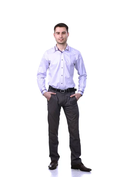 Porträt eines jungen Mannes isoliert auf weißem Hintergrund — Stockfoto