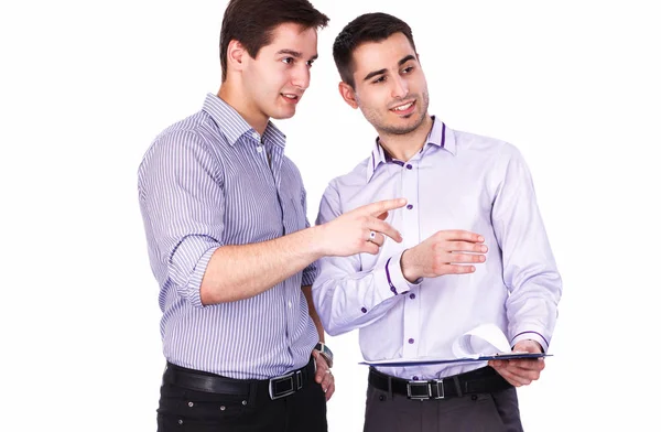 Geschäftsleute schütteln Hände, isoliert auf weißem Hintergrund — Stockfoto