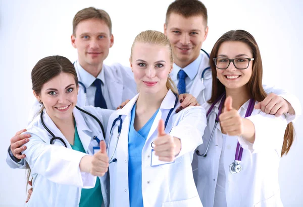 Portrait of group of smiling hospital colleagues standing together . Doctors — Stock Photo, Image