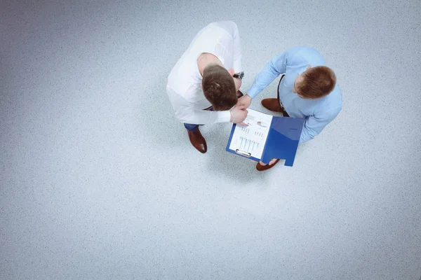 Företag som skakar hand - topview . — Stockfoto