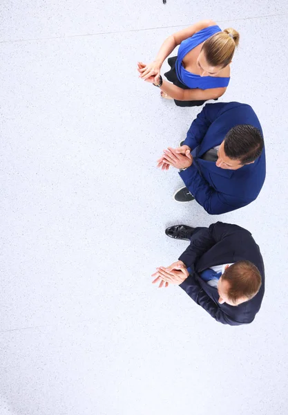 Empresários apertando as mãos - topview  . — Fotografia de Stock