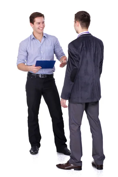 Retrato completo de dos hombres de negocios de pie juntos — Foto de Stock