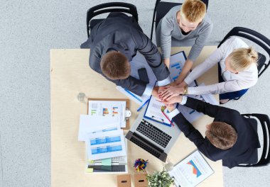 Eller birlikte - ekip çalışması kavramlar, izole iş takım. İş takım