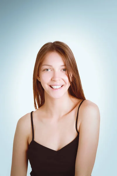 Portrait of beautiful woman on white background — Stock Photo, Image