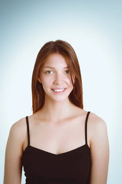 Portrait of beautiful woman on white background Stock Photo