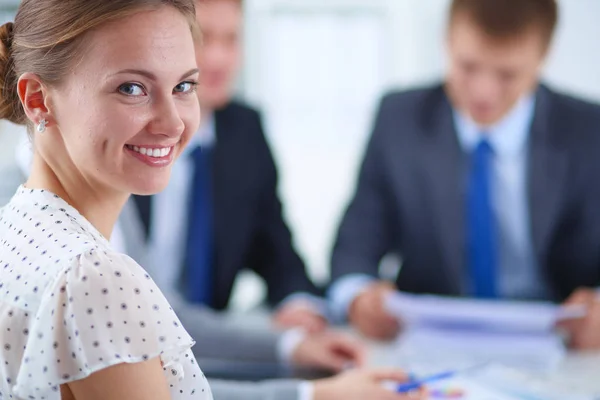 Business handshake. Business people shaking hands, finishing up a meeting. — Stock Photo, Image