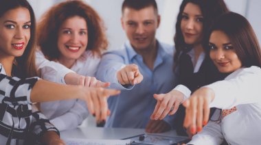 takım noktası parmak size iş adamları grubu