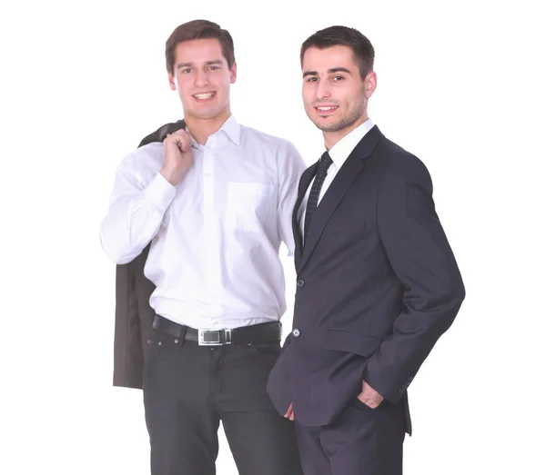 Uomini d'affari che stringono la mano, isolati su sfondo bianco — Foto Stock