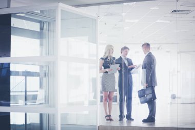 İş kadını ofiste ön planda duran .