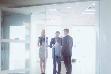 İş kadını ofiste ön planda duran .