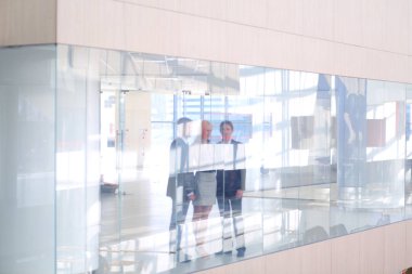 İş kadını ofiste ön planda duran .