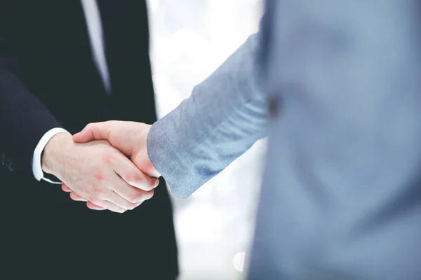 Business people working together at desk, white background