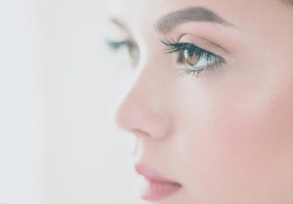 Beauty portrait of female face with natural skin — Stock Photo, Image