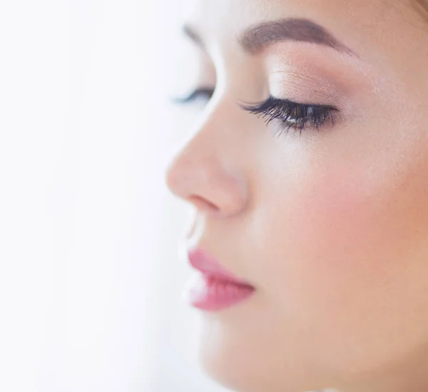 Beauty portrait of female face with natural skin — Stock Photo, Image