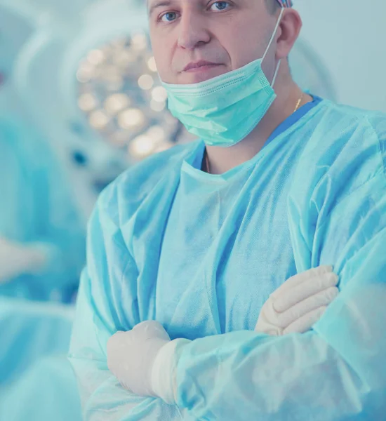 Male surgeon on background in operation room — Stock Photo, Image