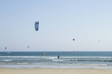 Sahilde uçurtma sörfü 