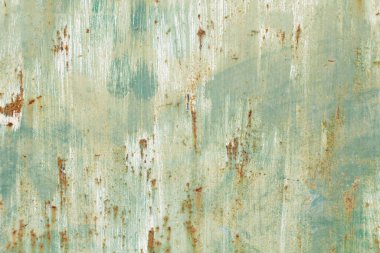 Eski yeşil paslı duvar, kirli arka plan veya doku 