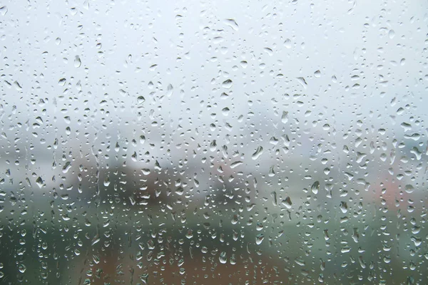 Regentropfen Auf Ein Fenster — Stockfoto