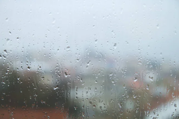 Gotas Chuva Uma Janela Molhada — Fotografia de Stock