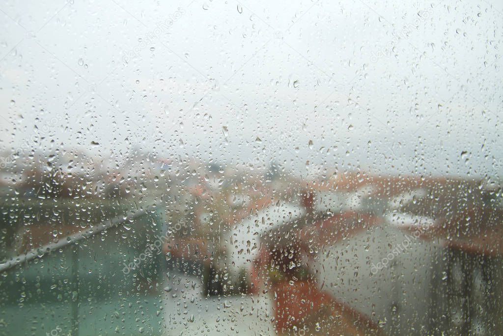 Rain drops on a window 