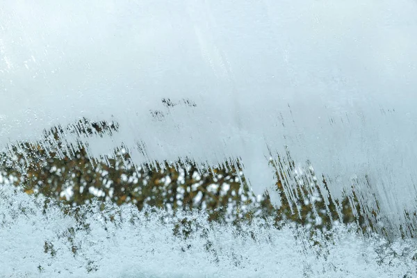 Bevroren Raam Winter Concept Achtergrond — Stockfoto