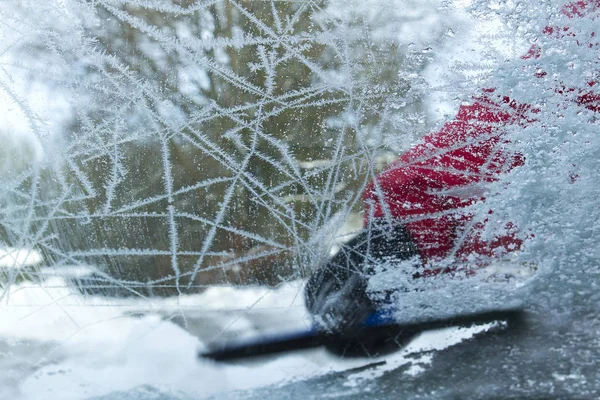 Carro Gelado Lavar Louça Inverno Abstrato — Fotografia de Stock