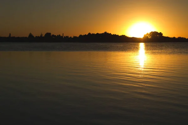 Golden Sunset Lake — Stock Photo, Image