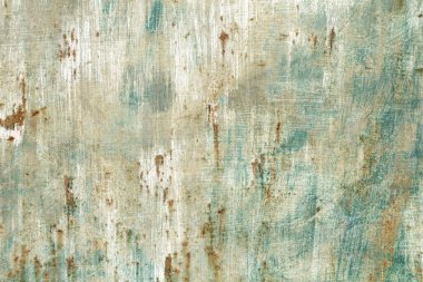 Eski yeşil paslı duvar, kirli arka plan veya doku 