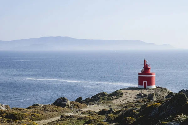 Vieux Phare Rouge Punta Robaleira Pontevedra Espagne — Photo