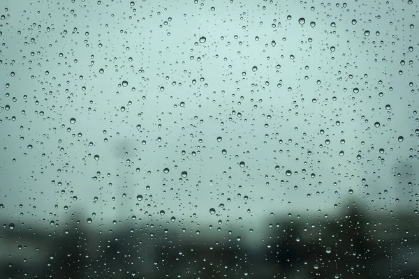 Gouttelettes Pluie Dans Une Fenêtre — Photo