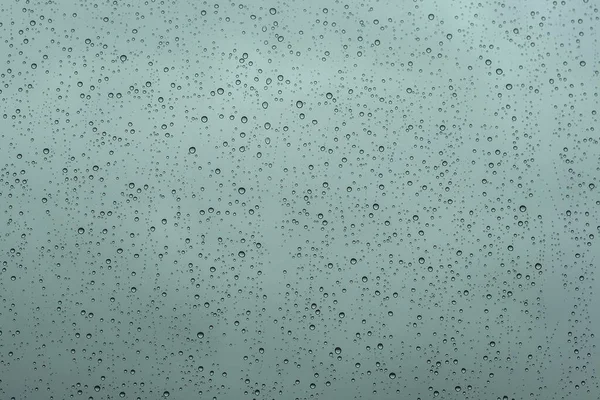 rain droplets in a window glass, gray forecast background