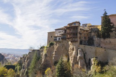 Casas Colgadas Cuenca 'nın eski şehri İspanya' daki anıtsal binaları