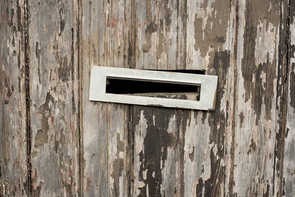 Vecchia Cassetta Postale Una Parete Legno Rustico — Foto Stock